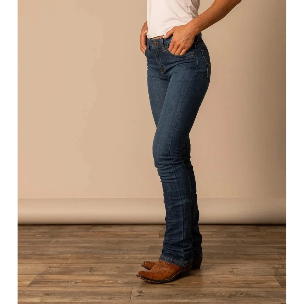 Kimes Ranch Jeans Women's 2/34 Blue Denim Betty Bootcut Western Made In USA - Picture 2 of 10